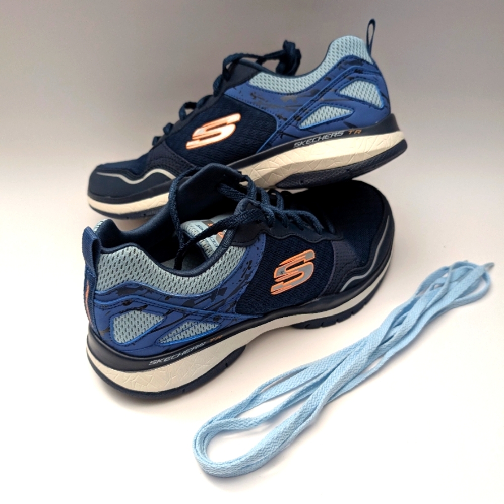 NIB. Skechers Navy and Blue Athletic Shoes. SIZE 6. Burst. Blues